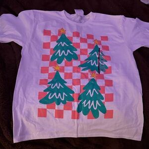 Holiday Tree Graphic Tee - White